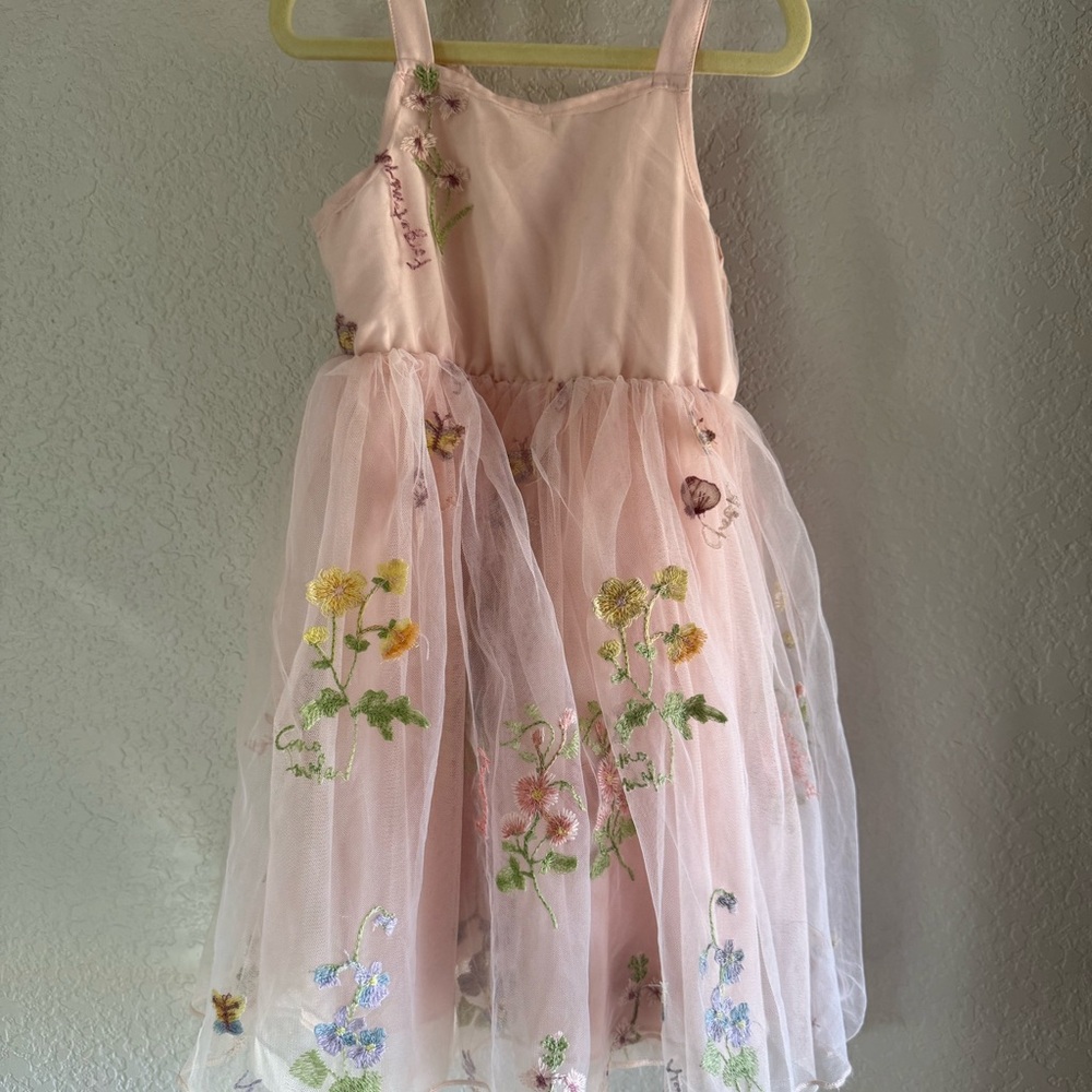 Floral Embroidered Pink Dress